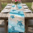 thumbnail image 4 of Blue Coastal Table Runner 72 Inches, Sea Turtle Beach Nautical Seaside Ocean Bed Runner Dresser Scarves Tabletop for Indoor Outdoor Parties/Ceremony/Banquet, 18" x 72", 4 of 9