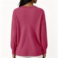 thumbnail image 4 of Uaswgudfs Women's Sweater Loose Fit Long Sleeve V Neck Scalloped Lace Trim Ribbed Knit Casual Pullover Top for Autumn Winter, 4 of 6