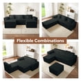 thumbnail image 2 of 105 Cloud Couch, Black Modern Sectional Couch for Living Room, L/U-Shaped Corduroy Boneless Sofa with Deep Seat, 2 Ottomans, No Assembly Required, 2 of 12