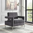 thumbnail image 2 of Meridian Furniture Noah Grey Velvet Accent Chair, 2 of 9