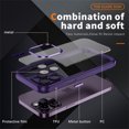 thumbnail image 5 of Cover for iPhone 12 Pro Max Case,Metal Lens Protector Slim Shockproof TPU Bumper Case PC Back Cover,Support Wireless Charging,deeppurple, 5 of 9