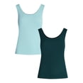 thumbnail image 6 of Joyspun Women’s Ribbed Tank with Inner Bra, 2-Pack, Sizes XS-3X, 6 of 6