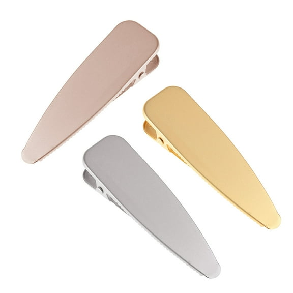 3 Pcs Women's Hair Clips Barrettes Set Gold and Silver Glossy Hairpins Party Hair Accessories