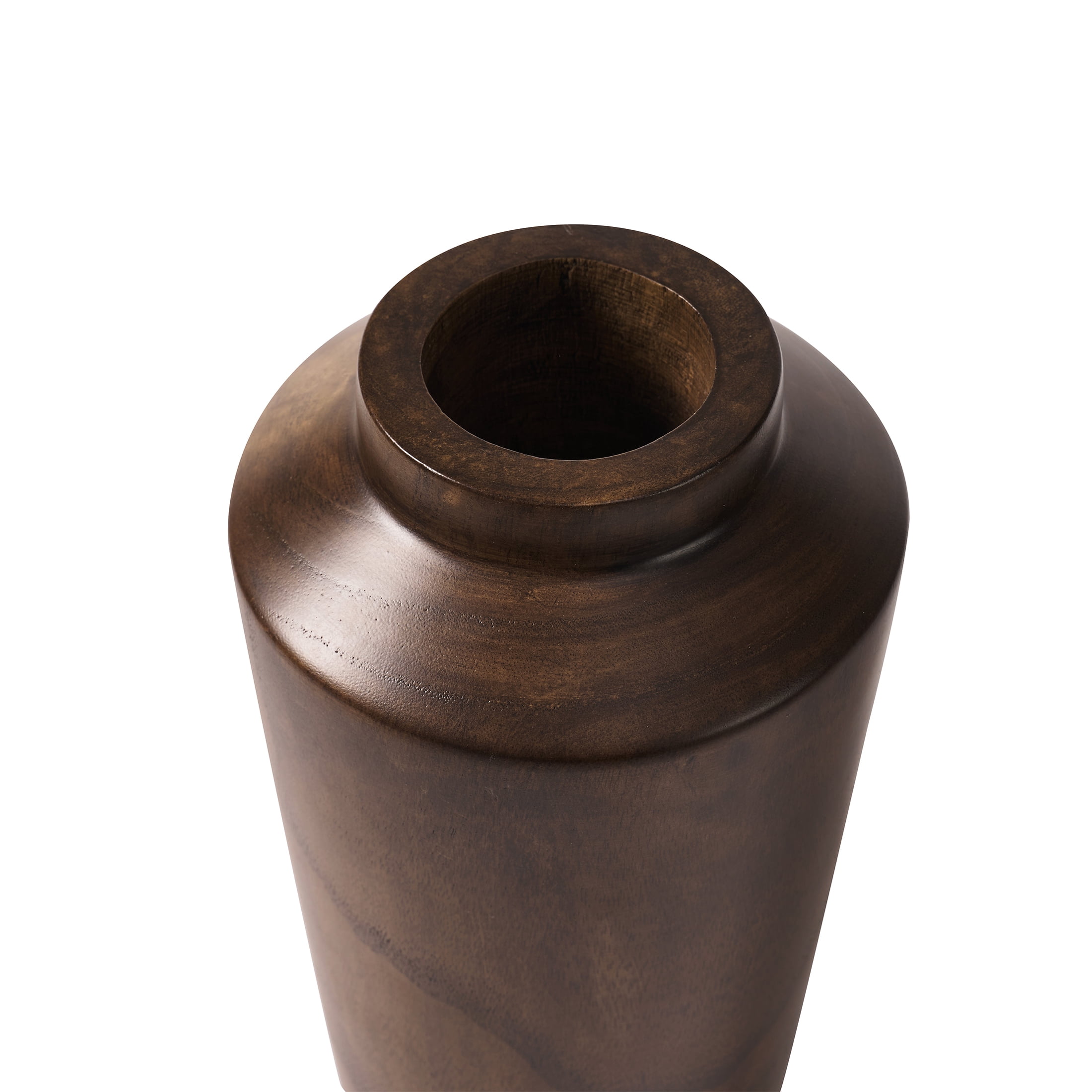 Better Homes & Gardens Brown 10 in Paulownia Wood Angular Tall Vase