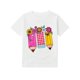thumbnail image 1 of Girls & Boys Floral Pencil Themed Cotton Graphic Tees, Back To School Clothes Girls, Black and Colorful Design Summer Shirts With Flowers, Gift For First Day of School, 1 of 7