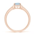 thumbnail image 2 of ANGARA Natural Emerald-Cut Aquamarine Engagement Ring with Diamond Halo in 14K Rose Gold for Women (Size-7x5mm) | March Birthstone, Anniversary, Jewelry Gift for Women | Natural Aquamarine Ring, 2 of 9