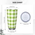 thumbnail image 4 of Balery White Green Plaid Pattern 20oz Insulated Car Cup with Dual Drink Lids, Stainless Steel Travel Mug with Straw & Direct Drink Mouth, Eco-Friendly and Leak-Proof-Straw Three-piece Set, 4 of 8