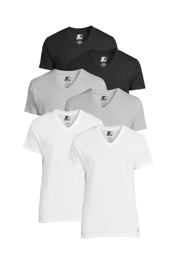 Men's V-Neck Tees with Short Sleeves, 6-Pack