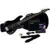 Silvertone Revolver Bass Guitar Package with Instructional DVD, Liquid Black