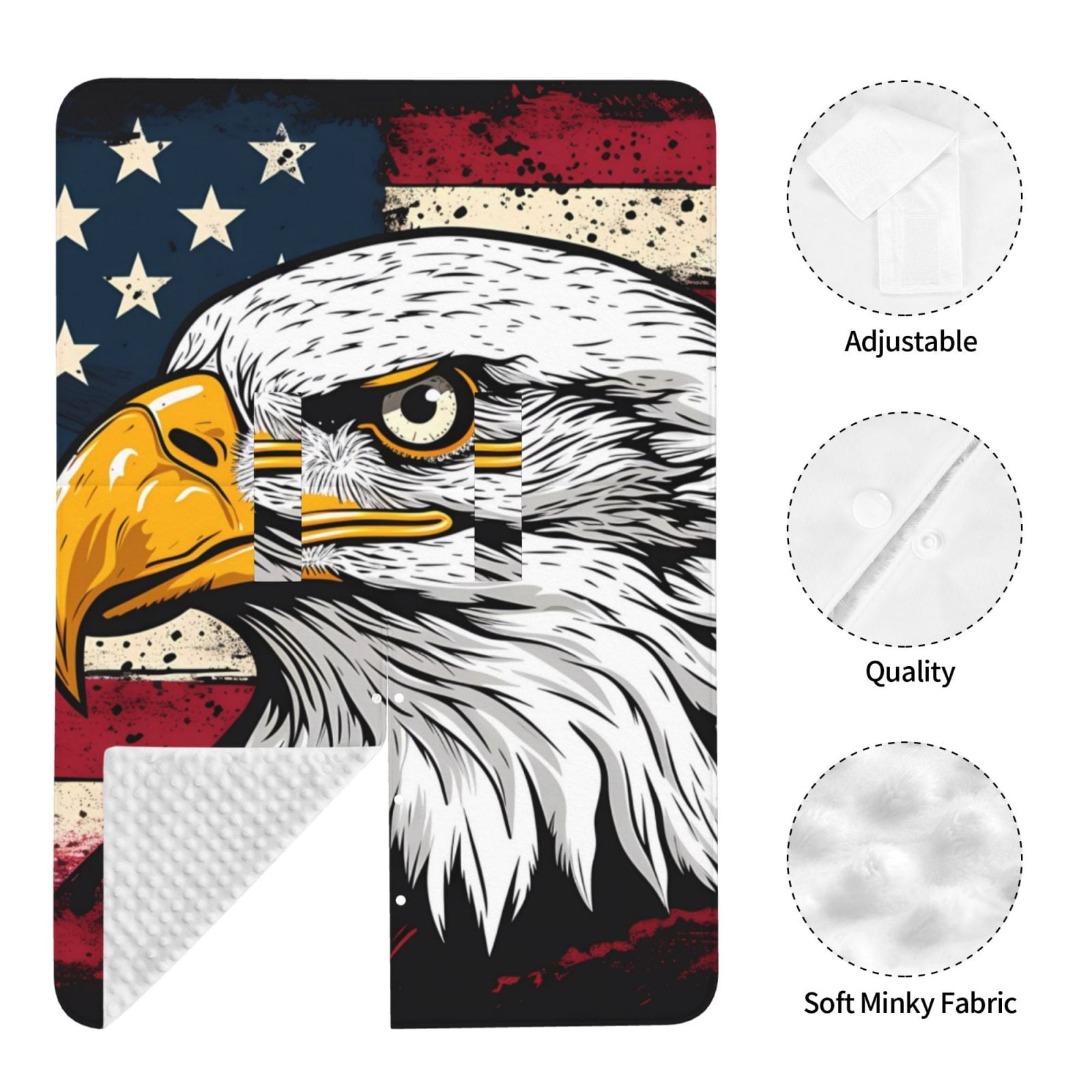 Naloa American Bald Eagle Baby Car Seat Cover, Breathable Baby Carrier Cover, Multiuse Baby Carrier Cover & Nursing Breastfeeding Cover