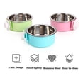 thumbnail image 2 of JTAOT Crate Dog Cat Bowls, Removable Stainless Steel Hanging Pet Cage Bowls for Kennel, Water Food Feeder Bowls Cage Coop Cup for Cats, Dogs, Rabbits and Small Animals (Small, Blue), 2 of 6