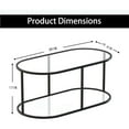 thumbnail image 2 of Oval Coffee Table with Tempered Glass Top - Modern Living Room Accent, 2 of 9