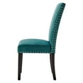 thumbnail image 6 of Side Dining Chair, Set of 2, Velvet, Wood, Teal Blue, Modern Contemporary Urban Design, Kitchen Room Cafe Bistro Restaurant Hospitality, 6 of 10