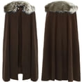 thumbnail image 2 of Capa gótica Medieval Vintage para Cosplay, disfraz de Steampunk, Unisex, renacisan Cuello de piel, capa pirata, vestido de Halloween, 2 of 5