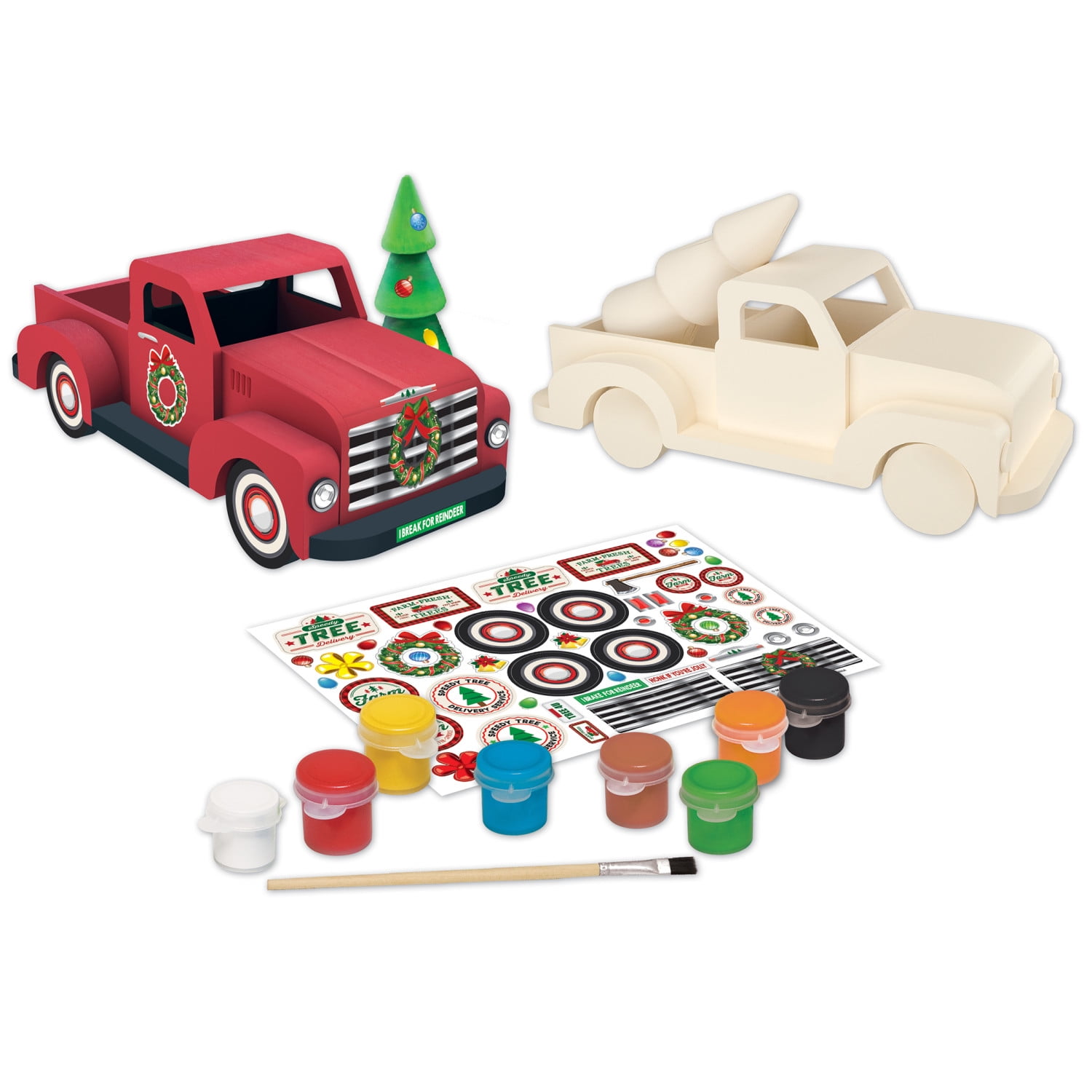 Works of Ahhh Holiday Craft Set - Holiday Truck Wood Paint Kit