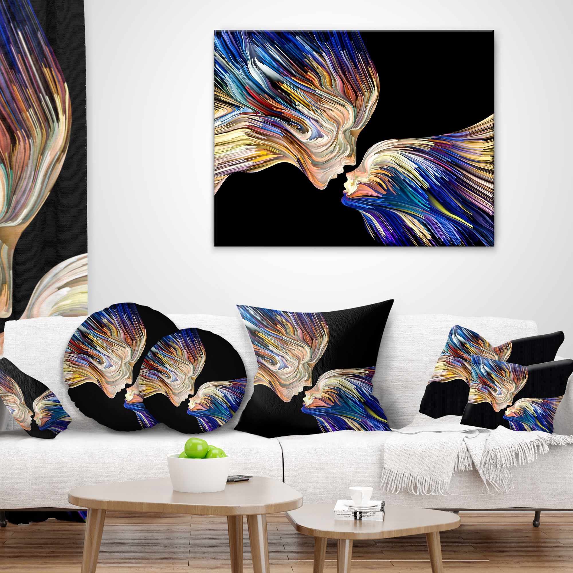 Designart Metaphorical Mind Painting - Sensual Throw Pillow - 12x20