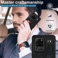 thumbnail image 2 of Design for Samsung Galaxy S20 Ultra 5G Phone Case with Screen Protector Adjustable Wrist Strap Kickstand Credit Card Slot Slim Shockproof Hybrid Rugged Protective Cover for Men 6.9 inch Black, 2 of 7