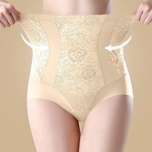 FAZVAOO Womens Shapewear,Tummy Control Butt Lifter High Waist Seamless Lace Briefs
