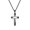 Blue no chain, variant on Unisex Stainless Steel Personality Hip Hop Punk Convex 2 Layers Cut Out Cross Biker Pendant Crucifix Necklace Black No Chain