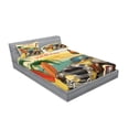 thumbnail image 2 of Ambesonne Colorful Fitted Sheet & Pillow Sham Set, Car Palms Tribal, Full, Multicolor, 2 of 2