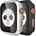 thumbnail image 1 of Compatible pour Apple Watch Étui 44mm avec Protecteur d'Écran, (2 Pack) Étui de Protection Intégrale pour iWatch Série 5/4, Noir/argent, 1 of 5