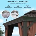 thumbnail image 3 of Outsunny Pavillon Extérieur à Toit Rigide 10 Pieds x 12 Pieds, Brun Foncé, 3 of 9