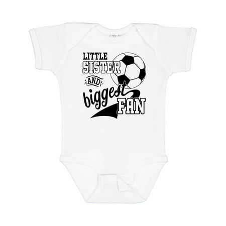 

Inktastic Little Sister and Biggest Fan- Soccer Player Gift Baby Girl Bodysuit