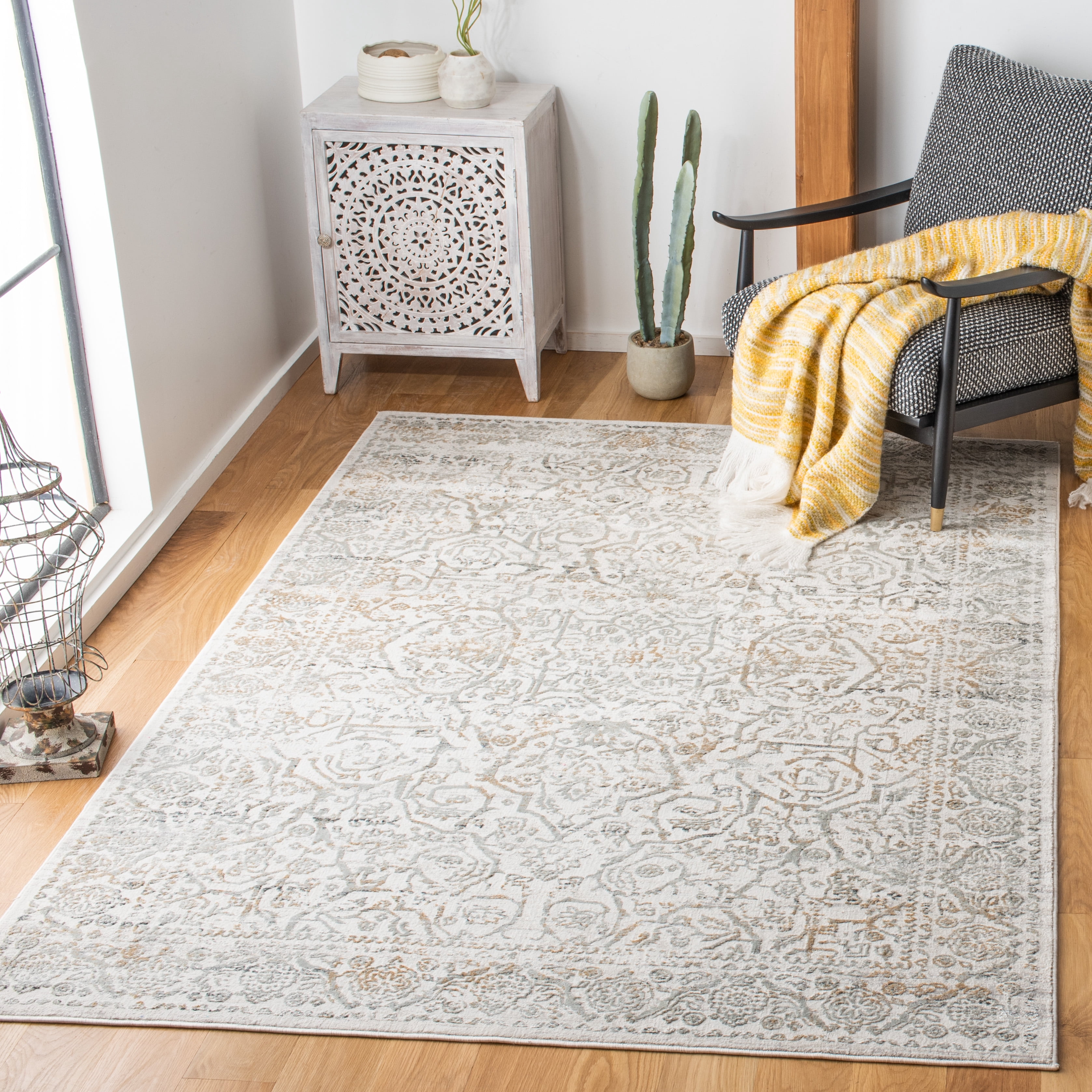 SAFAVIEH Princeton Xavier Abstract Area Rug, Beige/Grey, 6' x 9'