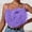Purple, variant on Women's Tanks Floral Front Crop Tube Top with Sleeveless Strapless Design Shirred Bodice Breathable Knit Tank for Everyday Wear Purple One Size