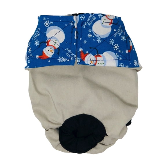 Barkertime Happy Snowman on Frosty Cream Dog Diaper