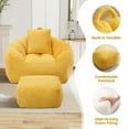 thumbnail image 3 of Aukfa Giant Bean Bag Chair,Lounge Chair Floor Lazy Sofa Bed with Ottoman & Pillow,Yellow, 3 of 8