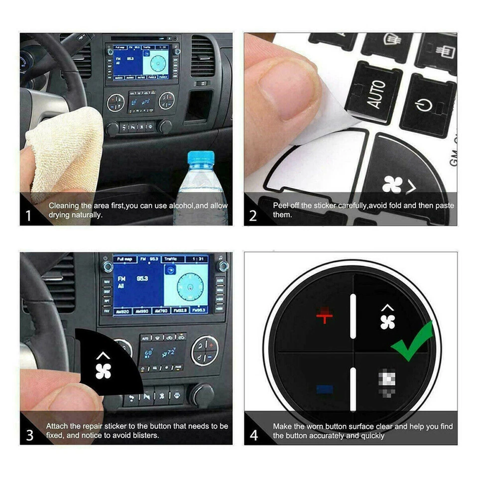 BUTTERFLY- Replacement Climate Control Button Stickers For 2007-2013 2014 Chevrolet Hvac