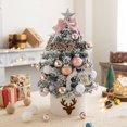 thumbnail image 1 of Árbol de Navidad de 45 cm, pequeño árbol de Navidad flocado para el hogar, juego de regalo de Navidad DIY, decoración, 1 of 5