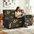 thumbnail image 5 of Xixirimido Stretch Recliner Slipcovers Printed Sofa Cover 6-Piece Reclining Chair Covers Recliner Chair Cover with Pockets Furniture Protector for Living Room, Sunflower Leopard Black, 5 of 8