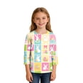 thumbnail image 4 of PWPSG Happy Easter Day Shirt for Kid 3D Graphic T Shirts Cute Easter Eggs & Bunny Rabbit Prints Tops 3/4 Sleeve Crewneck Blouses Spring Fall Outfits for Girl Multicolor 7 Years, 4 of 9