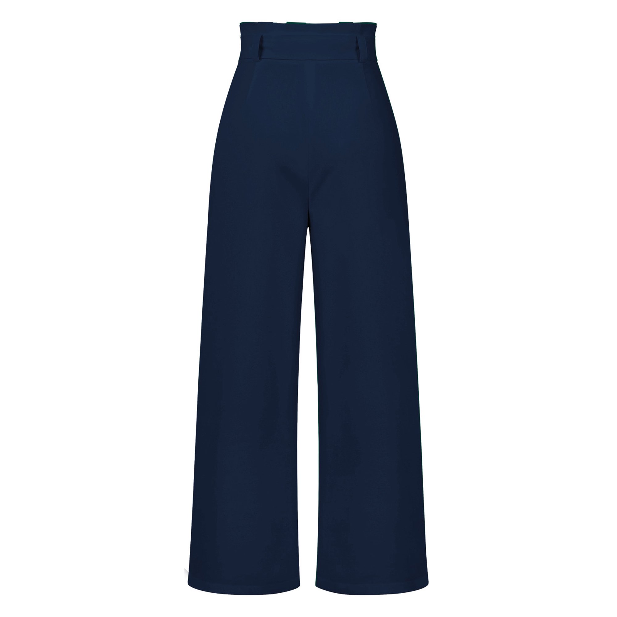 LUXUR Ladies Pants High Waist Trousers Solid Color Bottoms