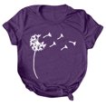 thumbnail image 2 of Puntoco Mujeres Casual Carta Impresión Mangas Cortas O-Cuello Camiseta Suelta Blusa tops Puntoco Puntoco-3302, 2 of 5