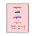 thumbnail image 3 of Stupell Industries Baby You Can Drive My Car Whimsical Song Lyrics Graphic Art Gray Framed Art Print Wall Art, Design by Dominika Godette, 3 of 5