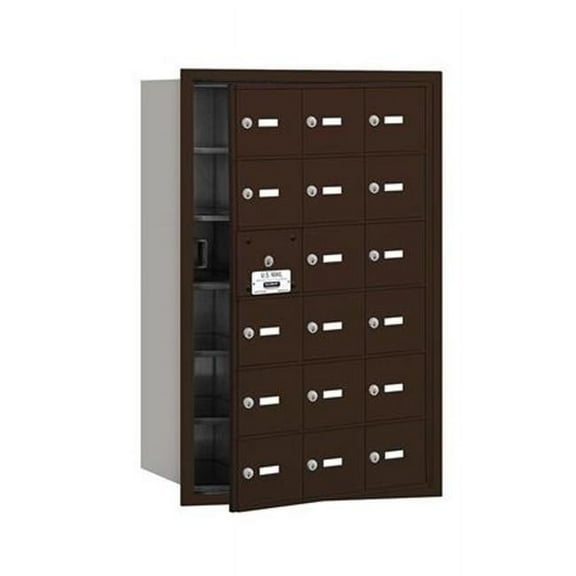 Salsbury 3618ZFP Salsbury 4Bplus Horizontal Mailbox Includes Master Commercial Lock - 18 A Doors - 17 Usable - Bronze - Front Loading - Private Access
