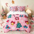 thumbnail image 3 of Manfei Christmas Twin Bedding 7pcs Icon Bedding Comforter Set, Cream Red, Xmas Reversible, 3 of 6