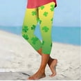 thumbnail image 4 of Leggings Del Día de San Patricio Unisex Impresión Tight Yoga 3/4 Longitud Pantalones de Mujer Traje de Moda Casual, 4 of 5