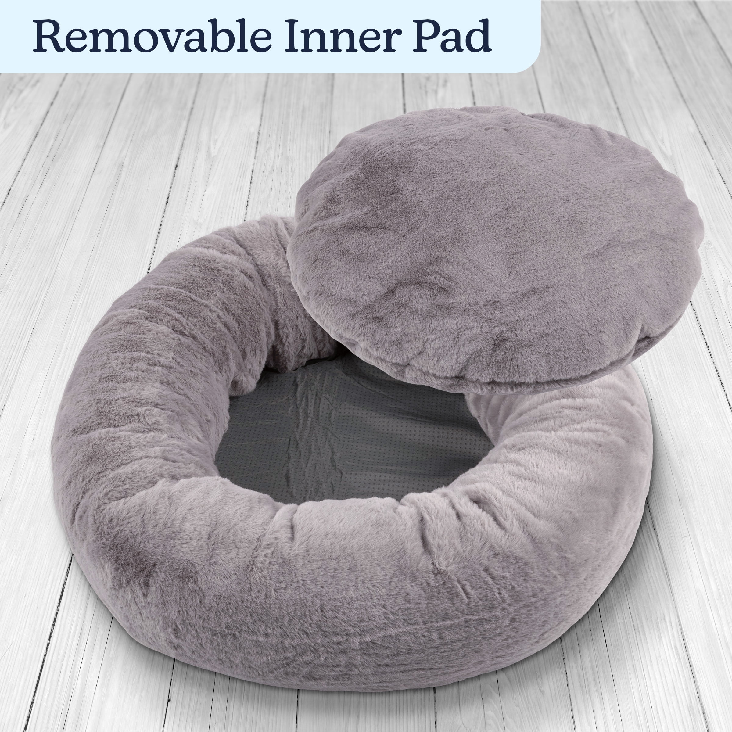 PETMAKER Dog Bed - Donut Dog Bed and Cat Bed for Small Pets (Gray)