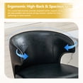 thumbnail image 7 of JUFU Bar Stools Set of 2, Extra Large Adjustable Swivel Bar Stools with Wide Seat & High Back, PU Leather Counter Height Bar Chairs with Footrest for Kitchen Island, 7 of 7