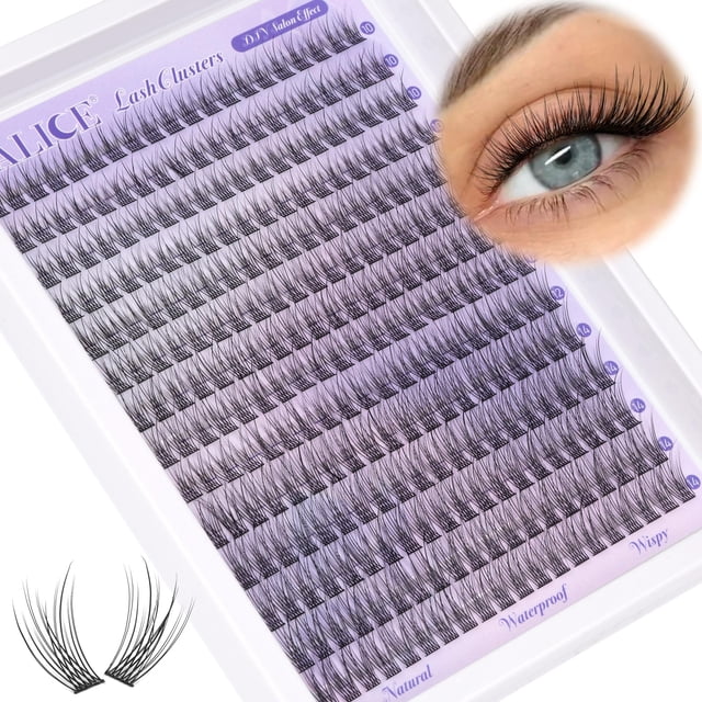 Racimos de pestañas naturales Extensiones de pestañas tenues cortas 10-14 mm Extensión de pestañas en racimo DIY C Curl 280 piezas Pestañas individuales de banda suave y delgada por ALICE