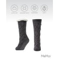 thumbnail image 6 of MeMoi Women's Pearl Lattice Plush Lined Slipper Socks - Womens - Female, 9-11, Gray, 6 of 7