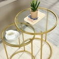 thumbnail image 4 of FirsTime & Co. Gold Stark Nesting End Table 2-Piece Set, Modern, Painted, Round, Metal, 18 x 18 x 21 in, 4 of 5
