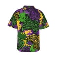 thumbnail image 3 of Bixox Men's Hawaiian Shirts Men's Mardi Gras7 Print Short-Sleeve Shirt-Small, 3 of 8
