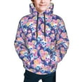 thumbnail image 2 of Bingfone graffiti style Skull flower Pattern Youth Classic Hoodies Soft Hooded Pullover Sweatshirts for Girls and Boys, 2 of 6