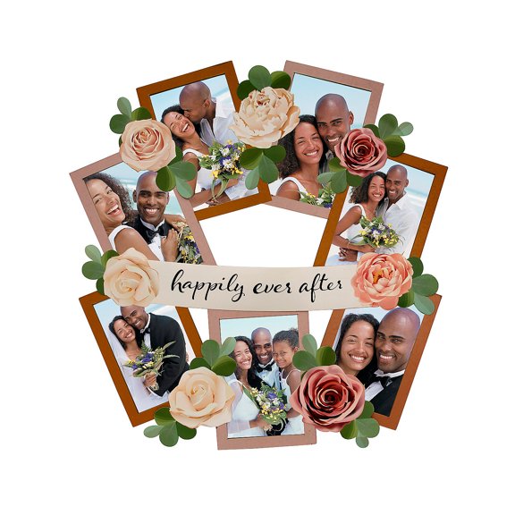 Floral Photo Door Wreath, Home Decor, Wedding, 1 Pieces
