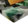 thumbnail image 2 of Ambesonne Monstera Fitted Sheet, Triangles Marble Abstract, California King, Fern Green Grey Camel, 2 of 3
